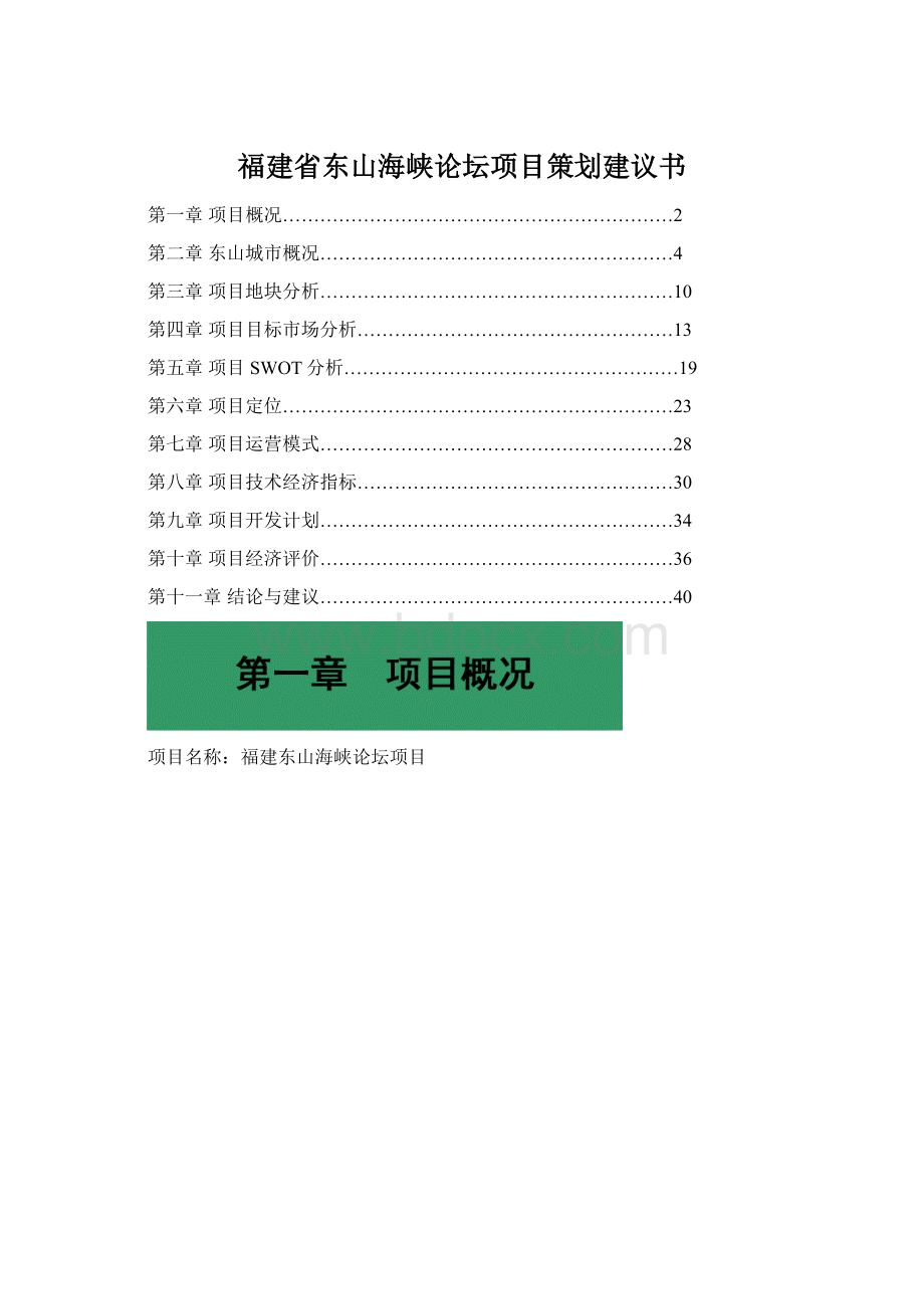 福建省东山海峡论坛项目策划建议书Word文件下载.docx_第1页