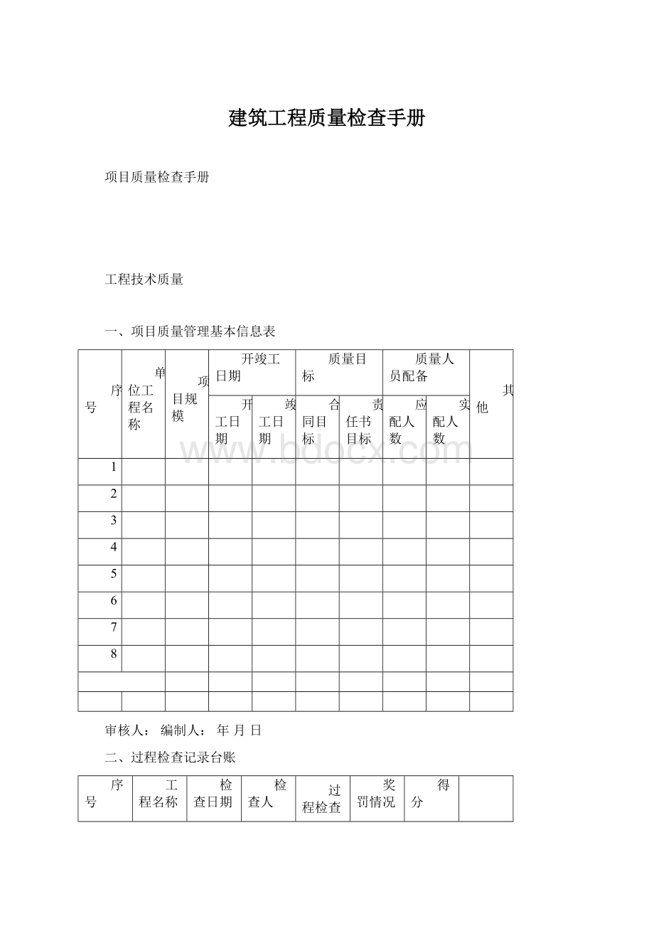 建筑工程质量检查手册Word文档下载推荐.docx