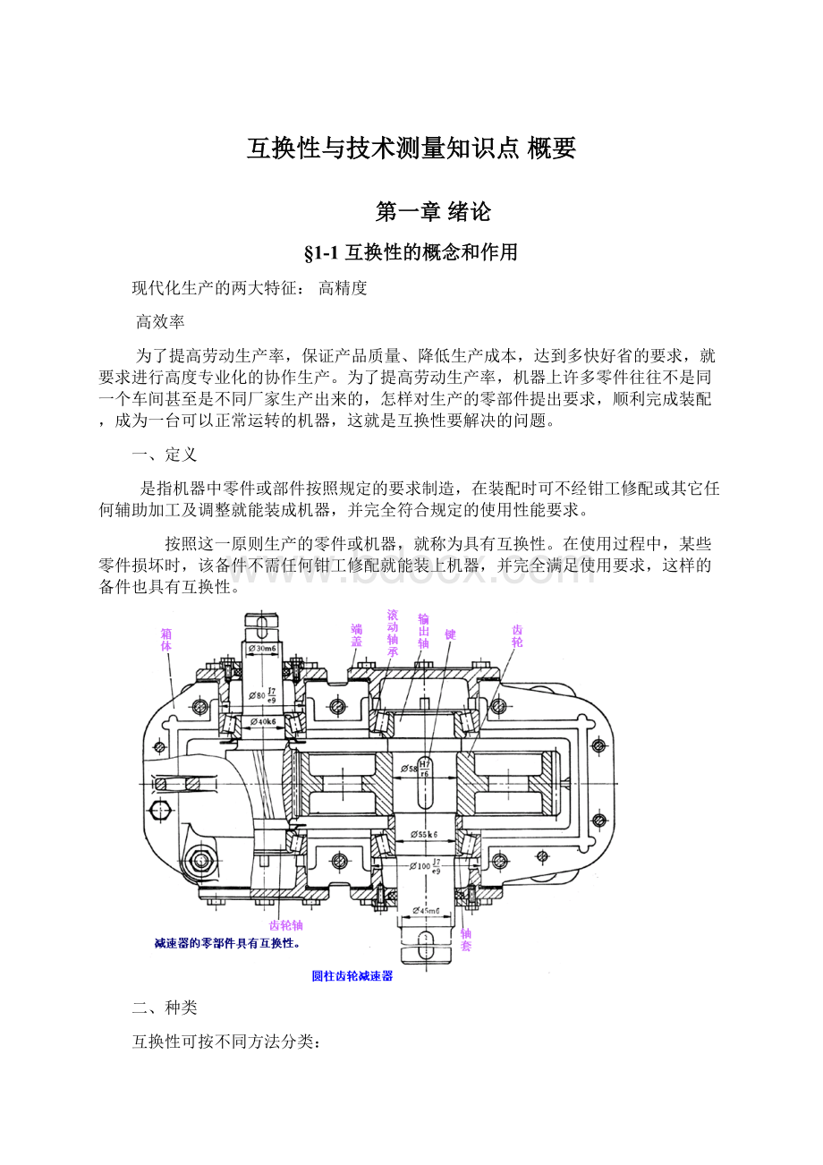 互换性与技术测量知识点 概要.docx