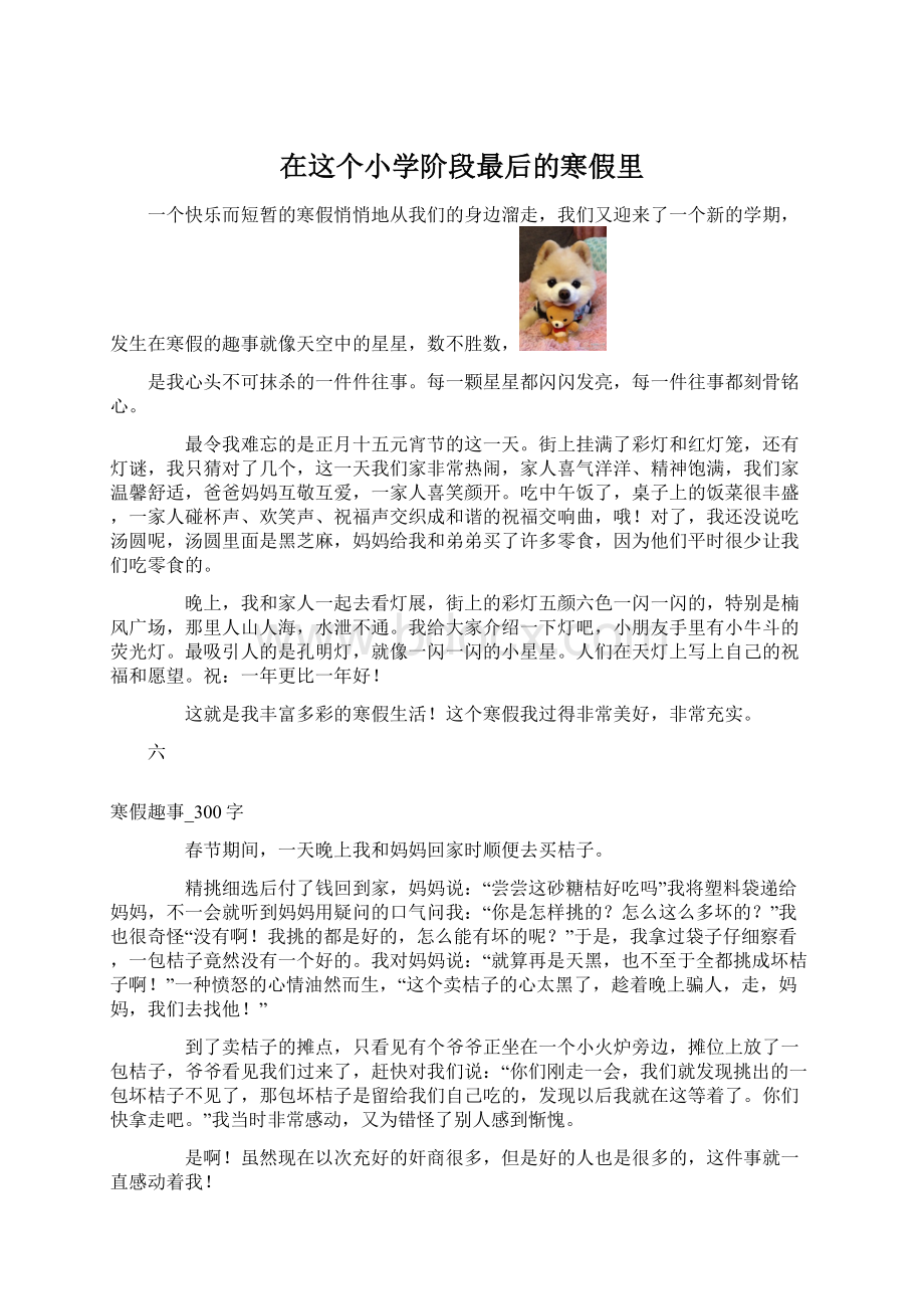 在这个小学阶段最后的寒假里.docx