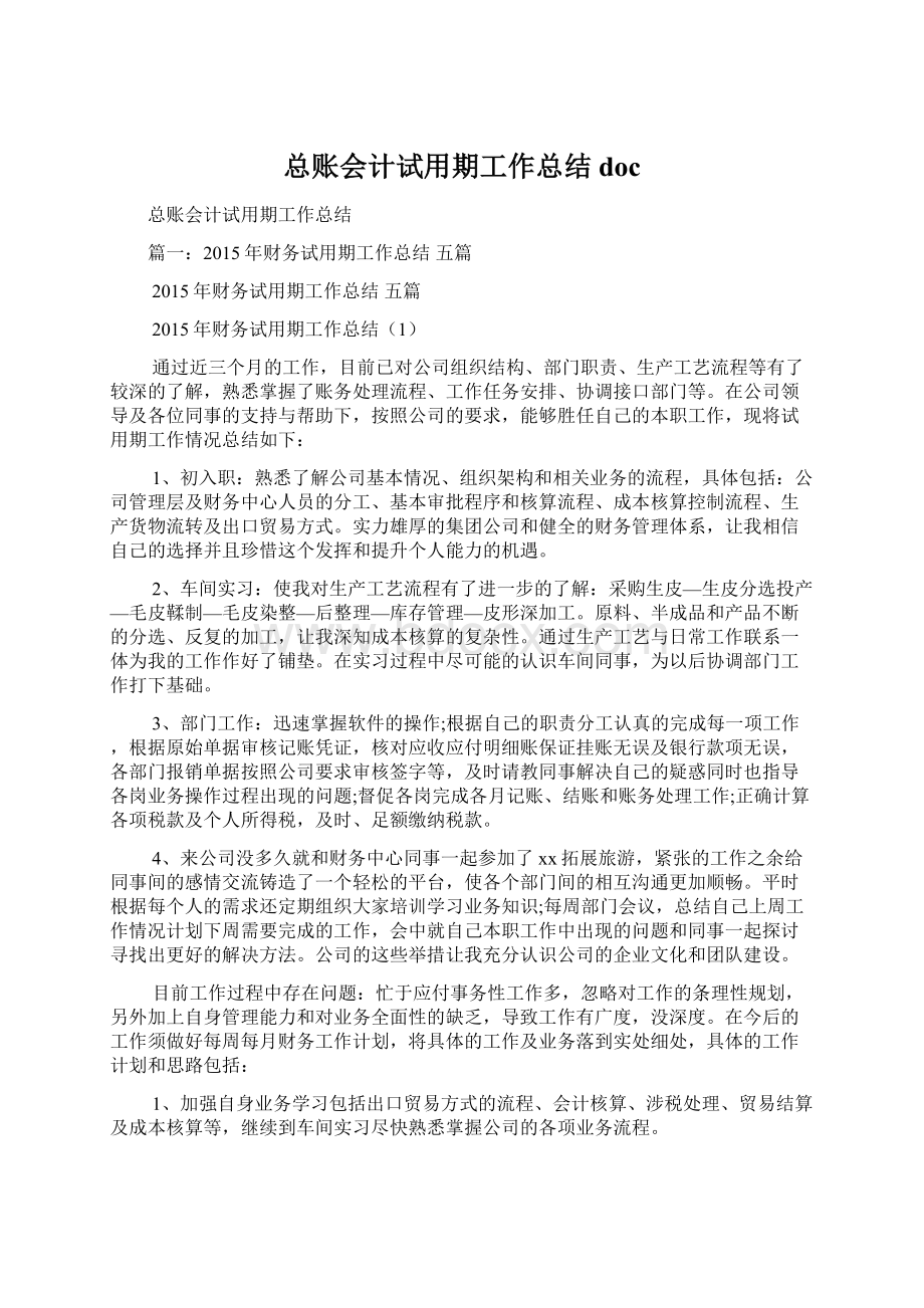 总账会计试用期工作总结docWord文档下载推荐.docx