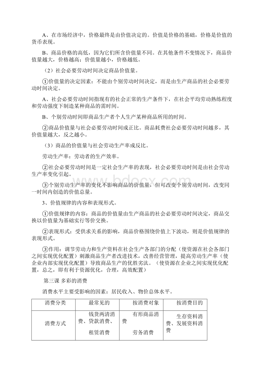 完整版人教版高中政治必修1知识点总结Word下载.docx_第3页