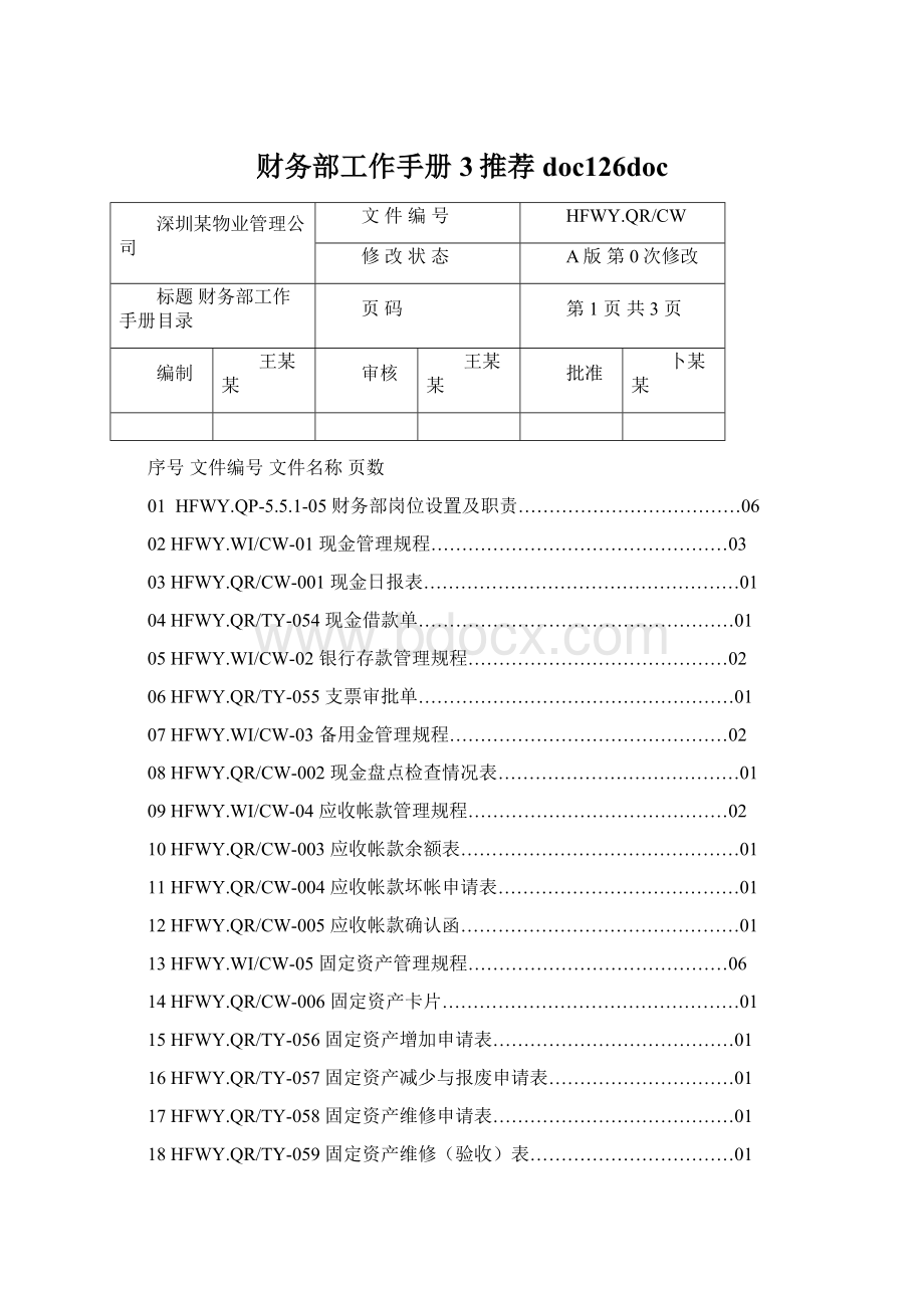 财务部工作手册3推荐doc126doc.docx_第1页