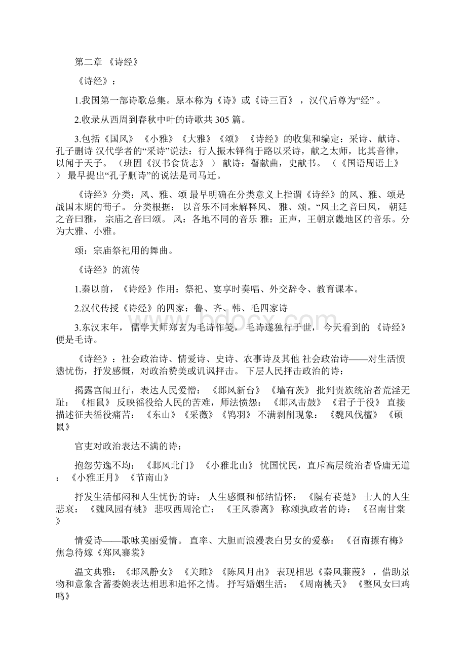 自考中国古代文学史一知识点总结Word格式文档下载.docx_第2页