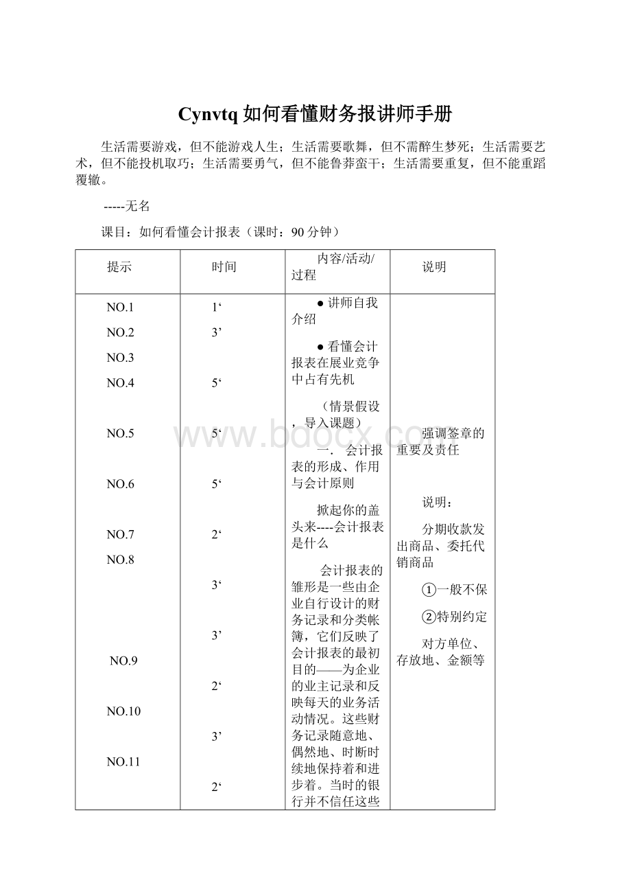 Cynvtq如何看懂财务报讲师手册.docx