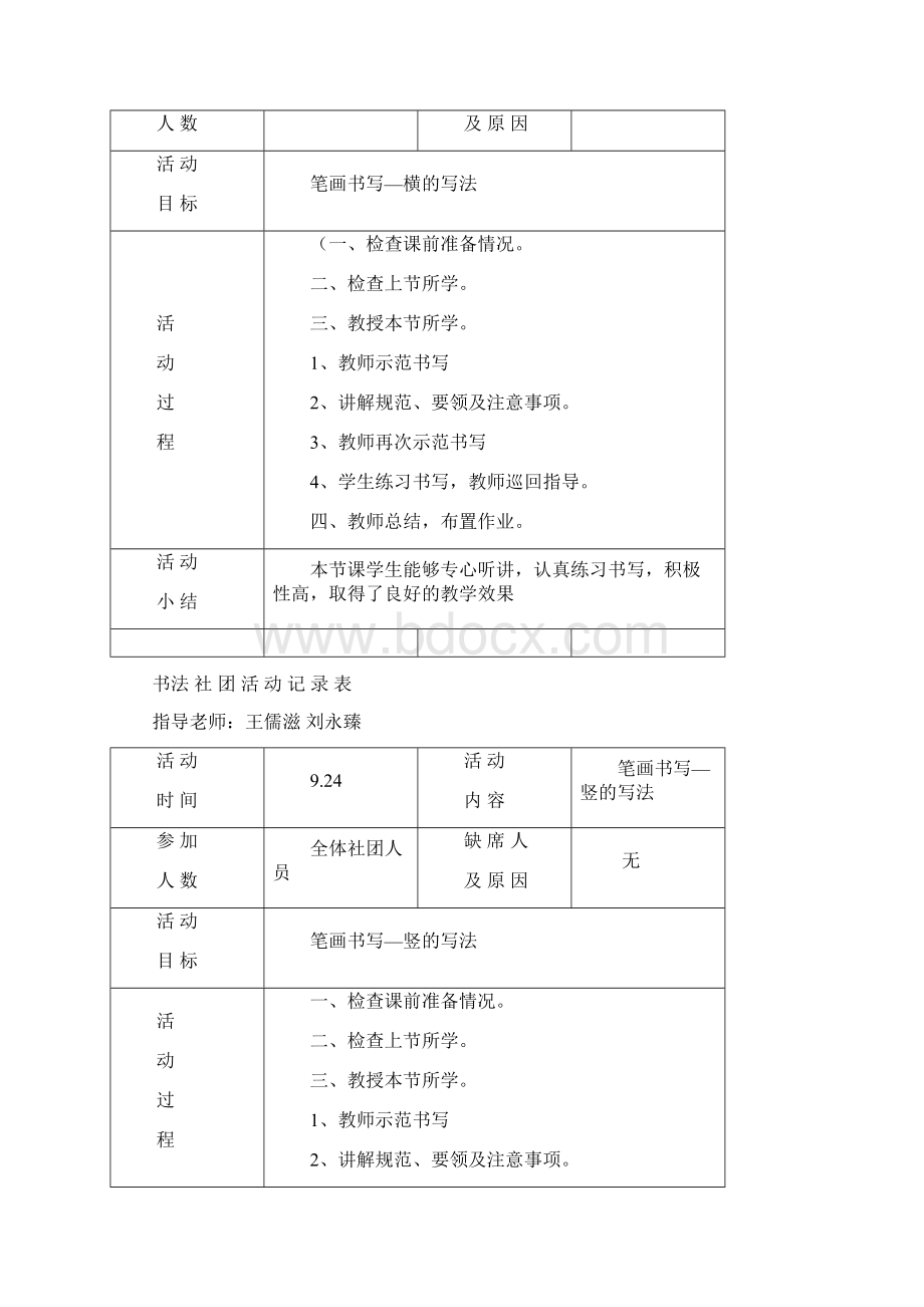 书法社团活动记录.docx_第2页