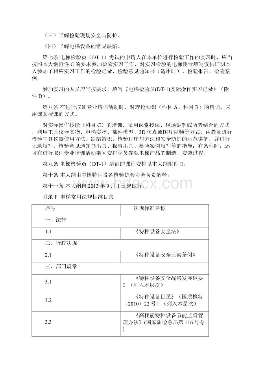 电梯检验员培训大纲全文文档格式.docx_第2页