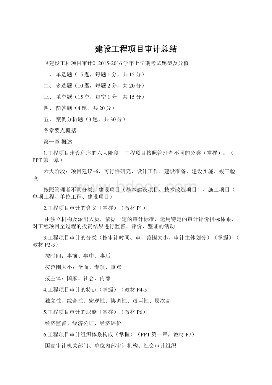 建设工程项目审计总结文档格式.docx_第1页