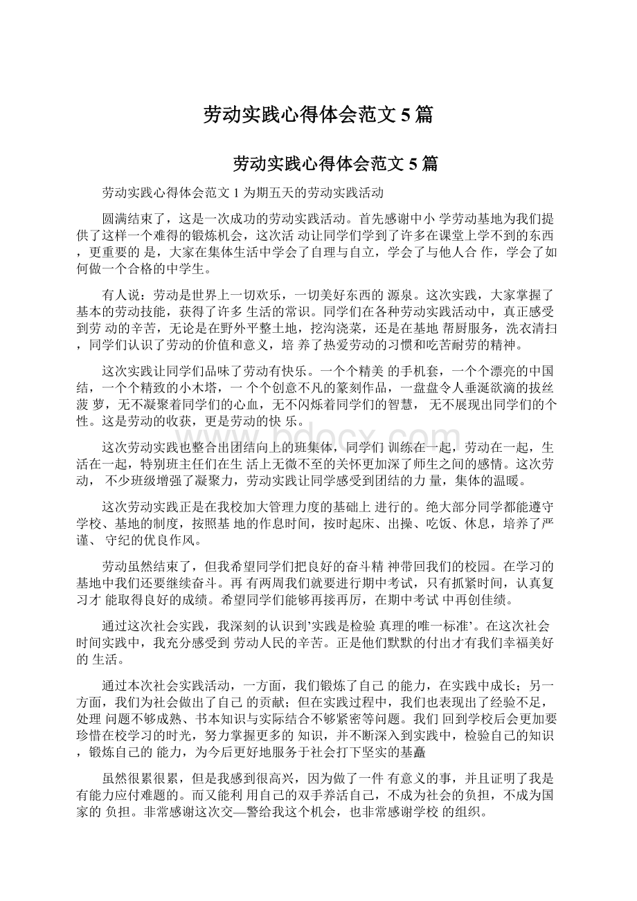 劳动实践心得体会范文5篇.docx