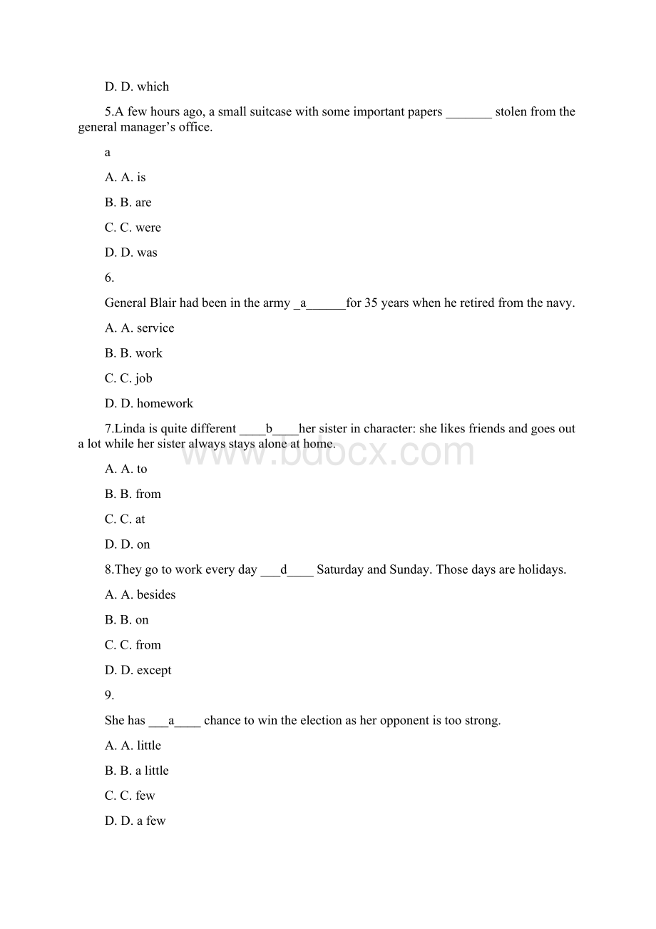 北京大学15春《大学英语3》在线作业六答案.docx_第2页