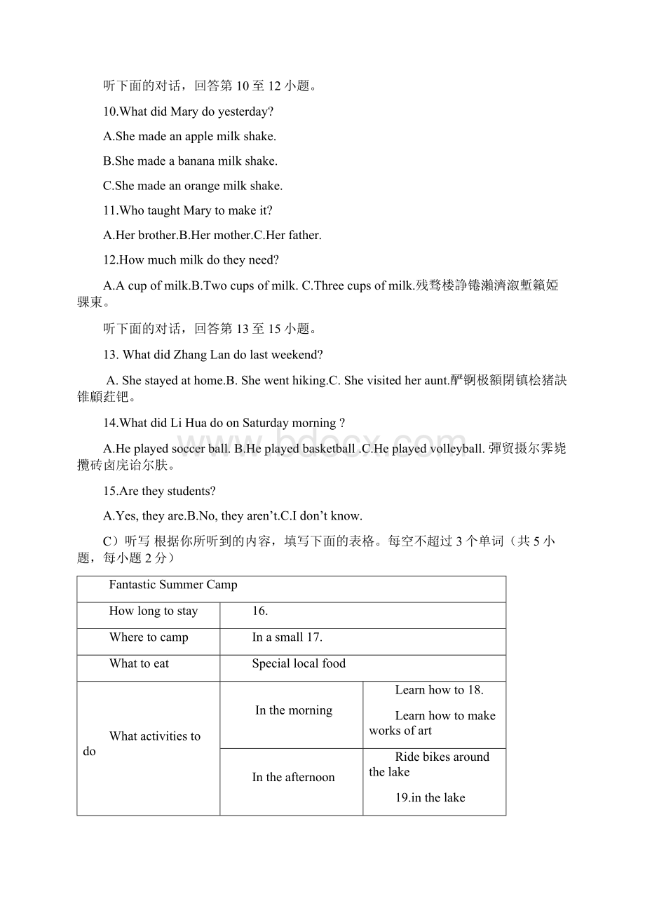 邵阳市初中毕业学业考试试题卷英语Word格式文档下载.docx_第2页