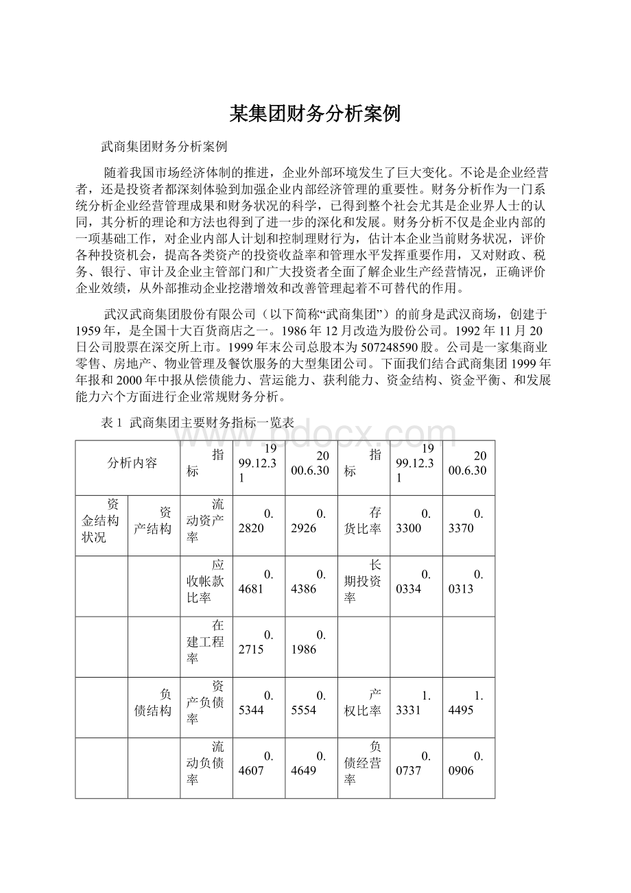 某集团财务分析案例.docx_第1页