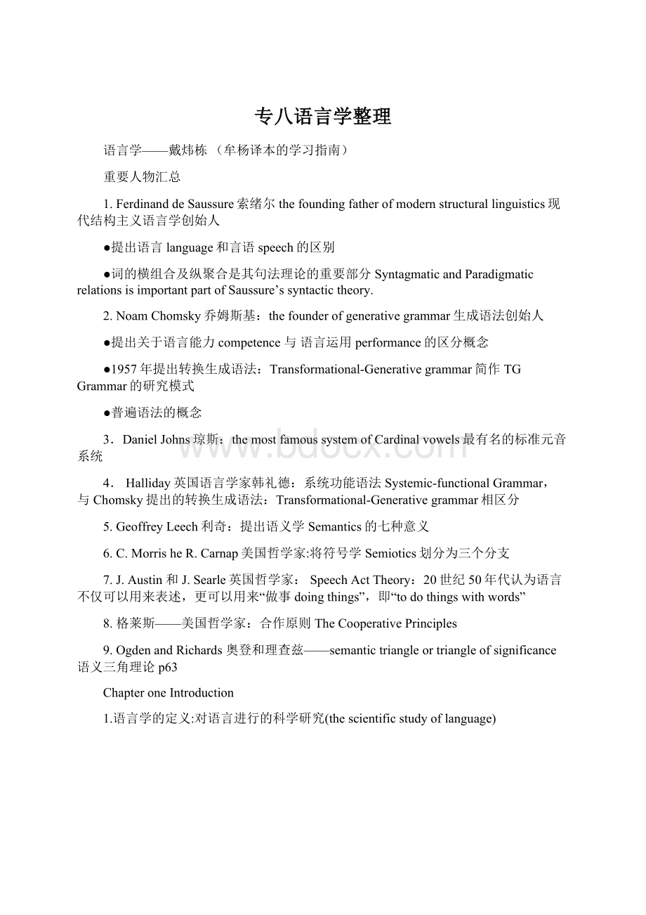 专八语言学整理.docx