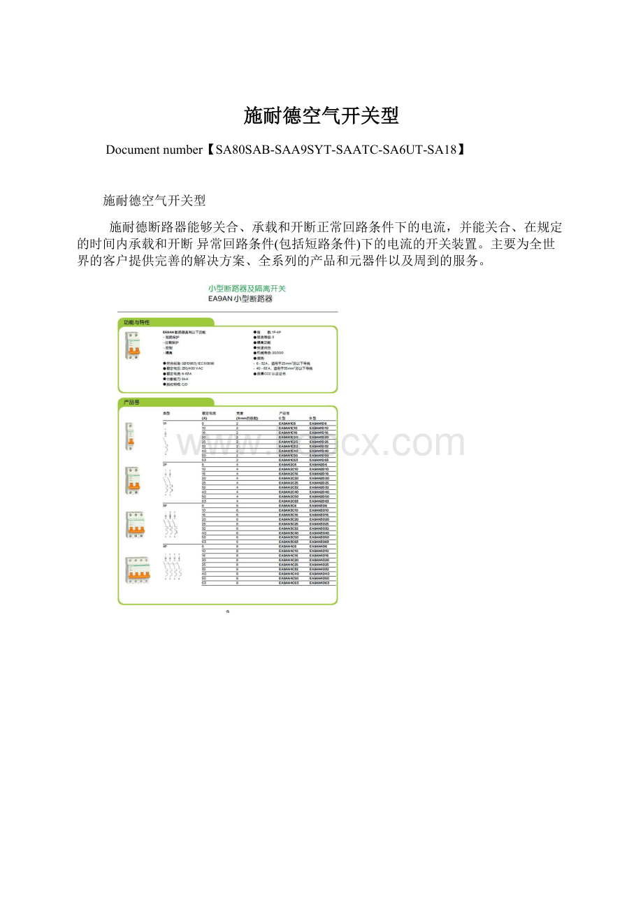 施耐德空气开关型.docx_第1页