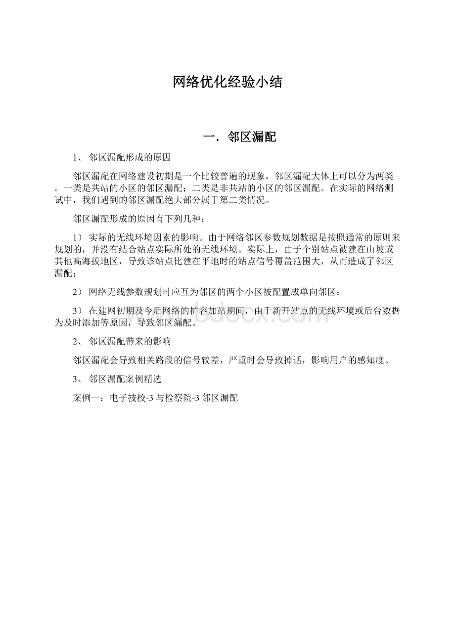 网络优化经验小结Word文档格式.docx