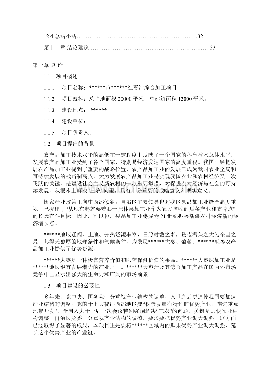 最新版红枣汁综合加工建设项目可行性研究报告.docx_第3页