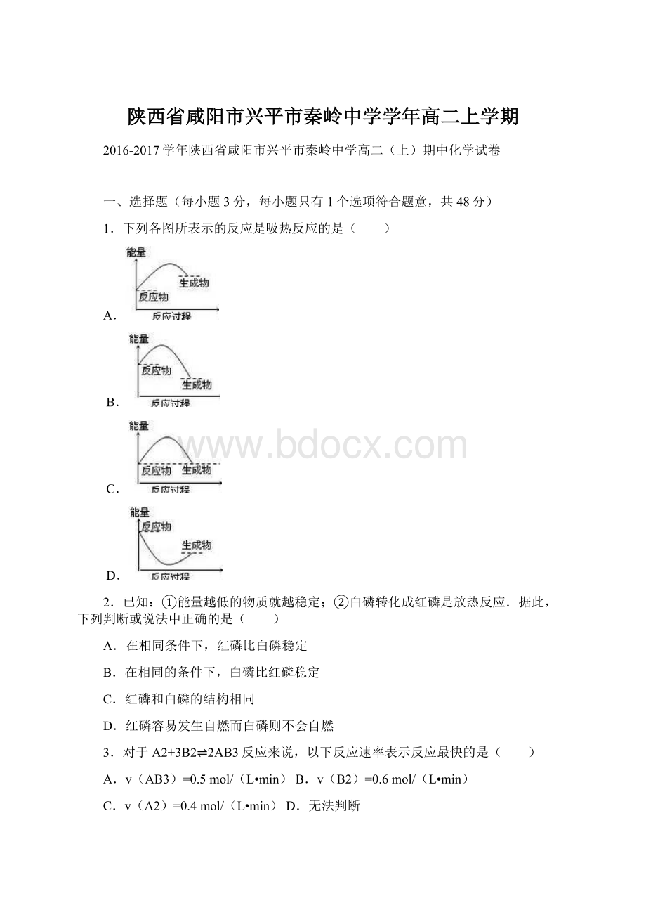 陕西省咸阳市兴平市秦岭中学学年高二上学期.docx_第1页