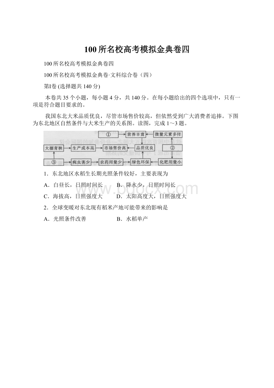 100所名校高考模拟金典卷四.docx