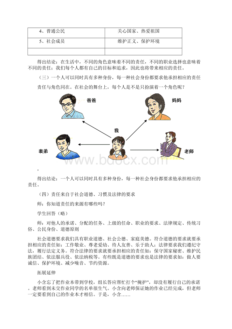 八年级政治上册 不同身份有不同责任教案 苏教版文档格式.docx_第3页