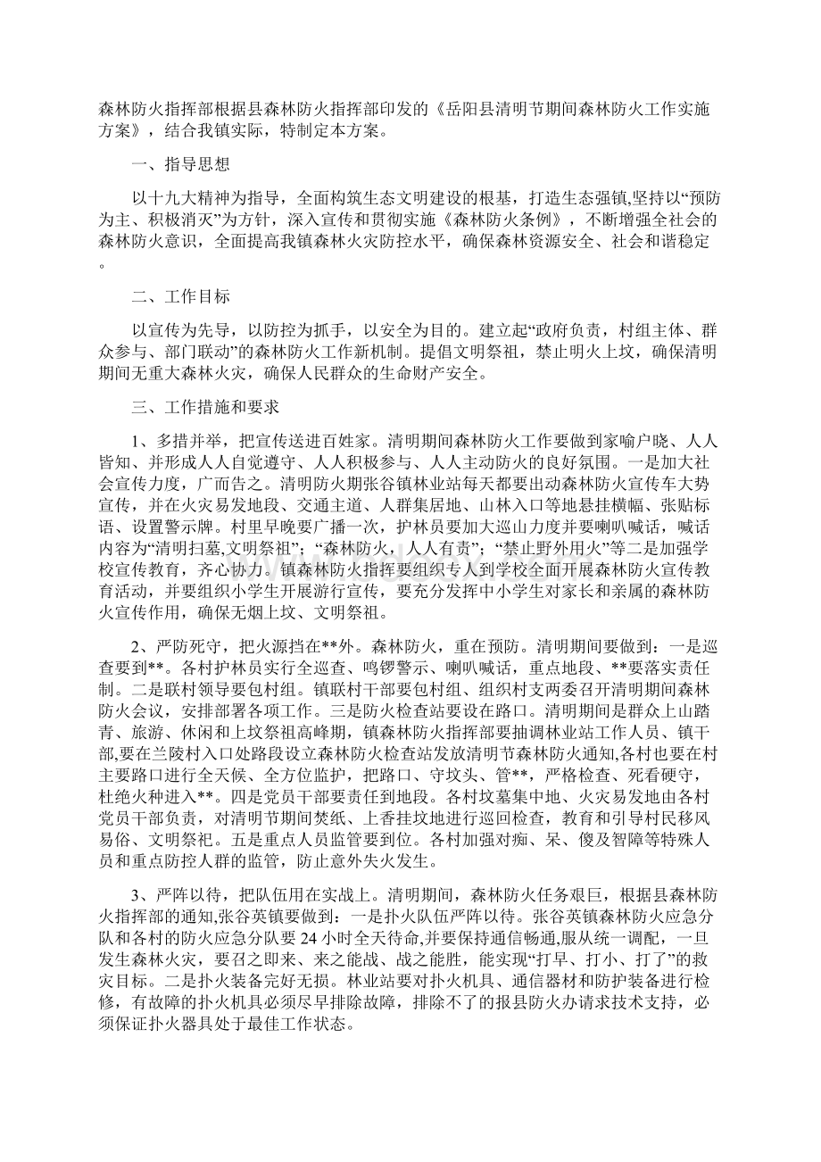 清明节期间森林防火方案六篇Word格式文档下载.docx_第3页