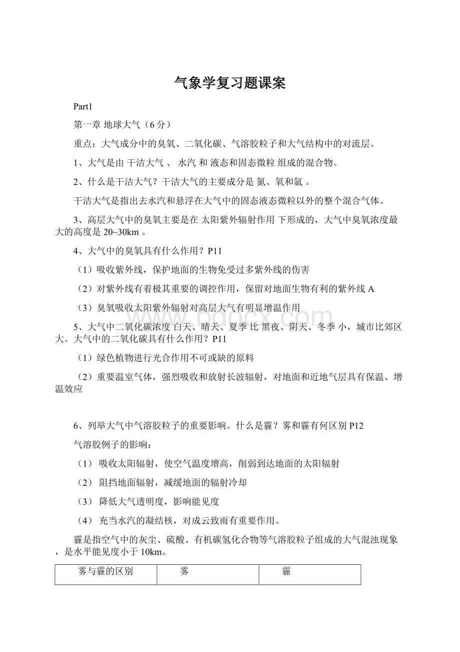 气象学复习题课案.docx