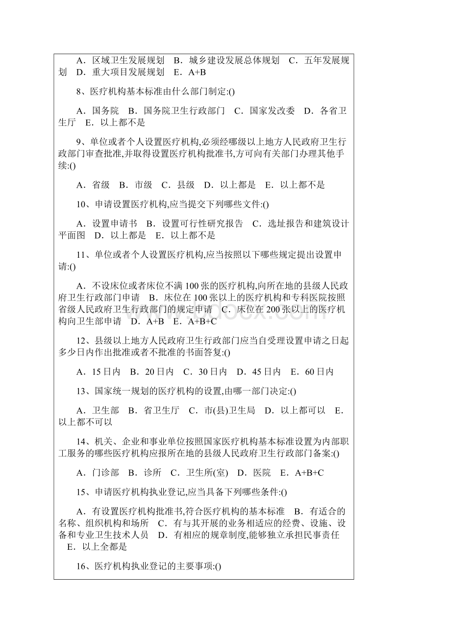 医学法律法规医师考核试题集.docx_第2页