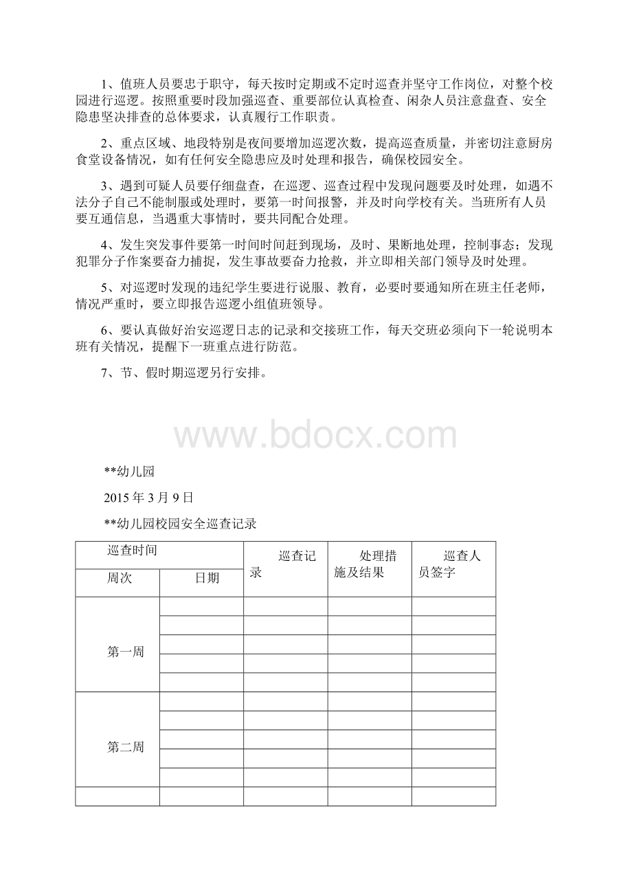 幼儿园安全巡逻制度及巡查记录表Word格式文档下载.docx_第2页