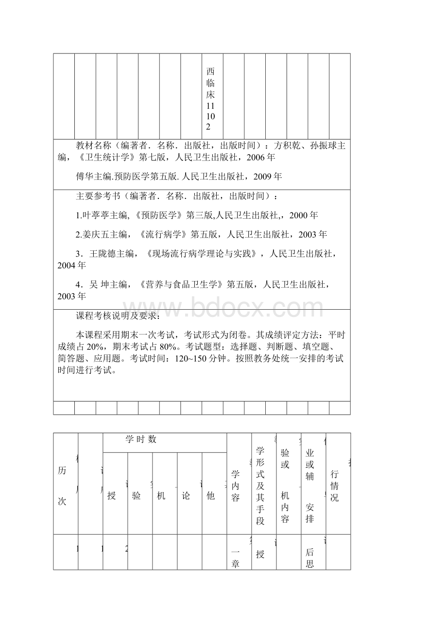 72学时32 8教学计划进度表预防医学中西临床.docx_第2页