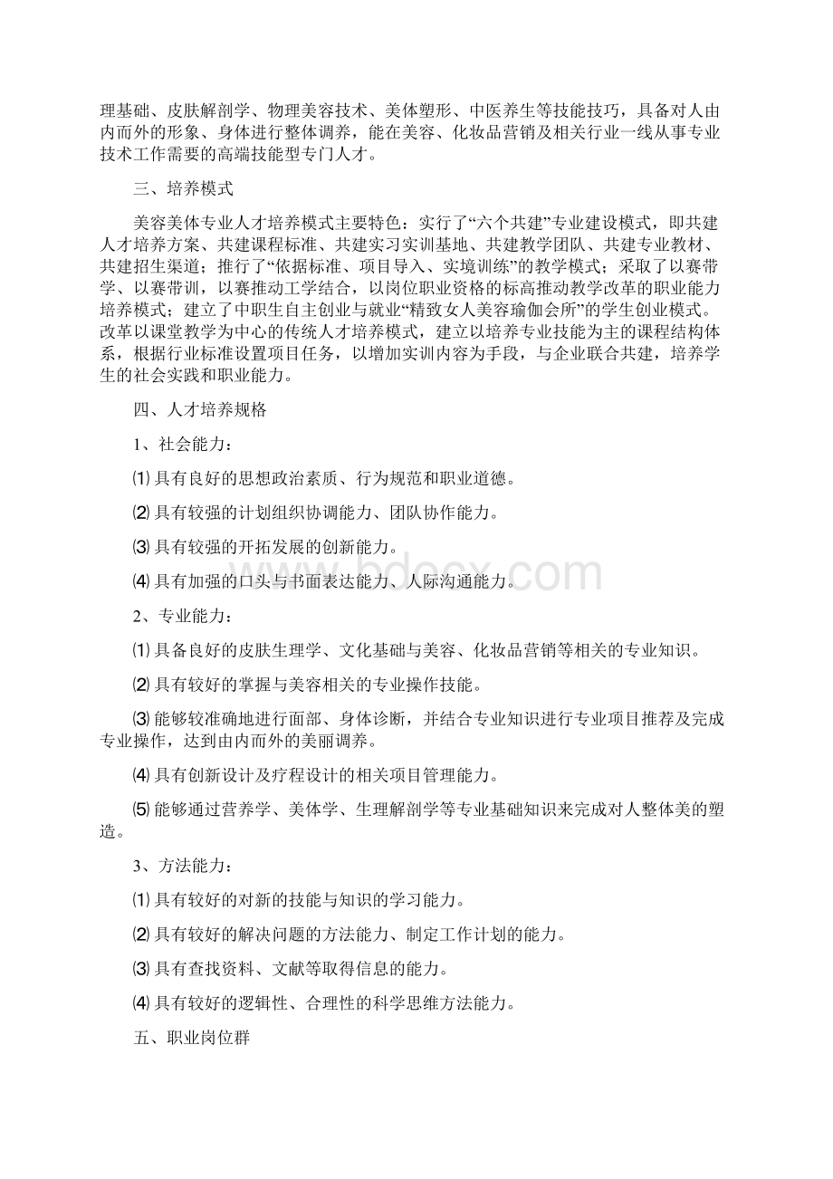 美容美体专业人才培养方案.docx_第2页