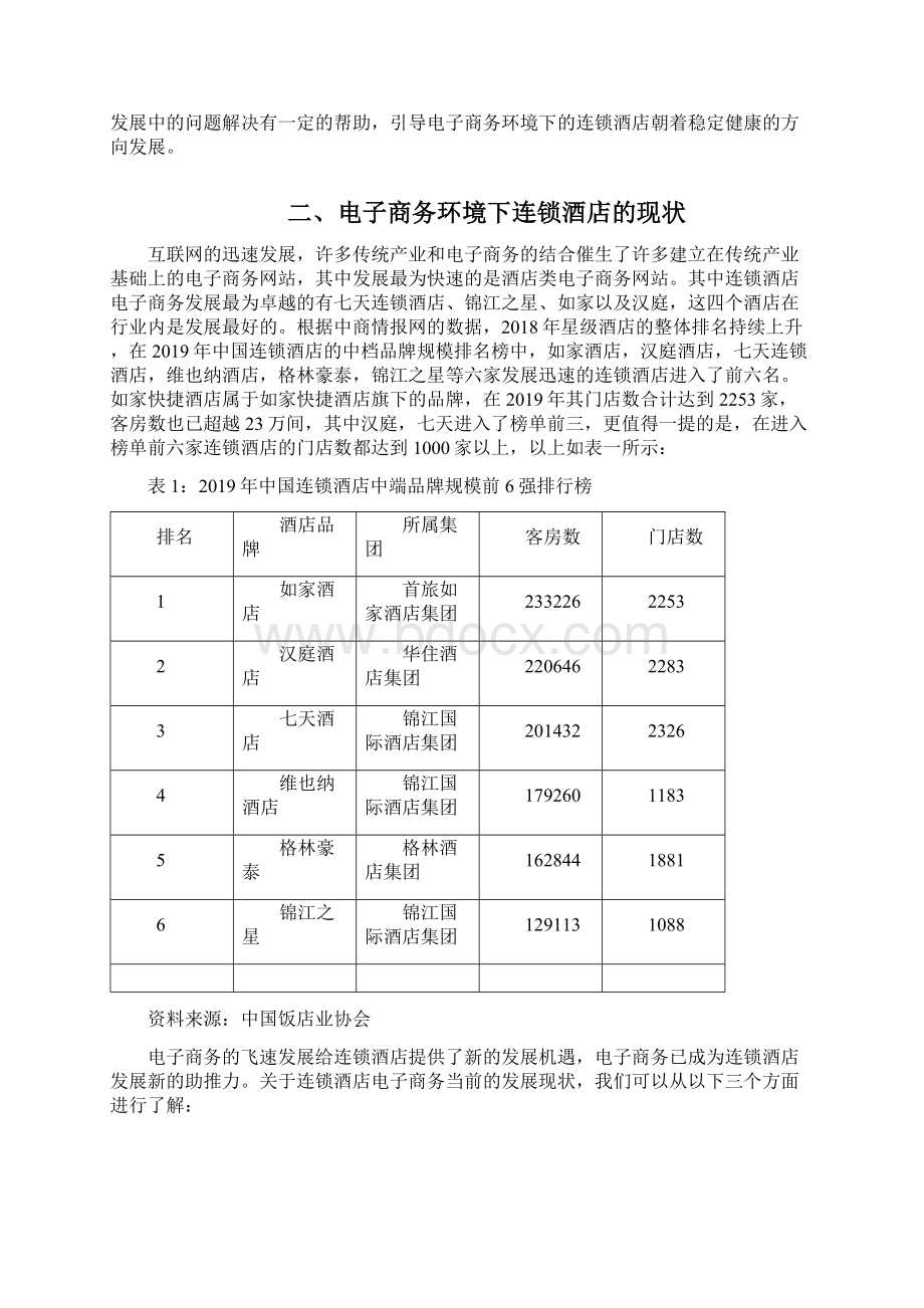 电子商务环境下连锁酒店发展的问题及对策分析以七天连锁酒店为例Word格式文档下载.docx_第3页