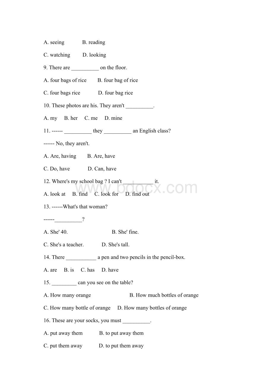 七年级英语上学期综合练习.docx_第2页