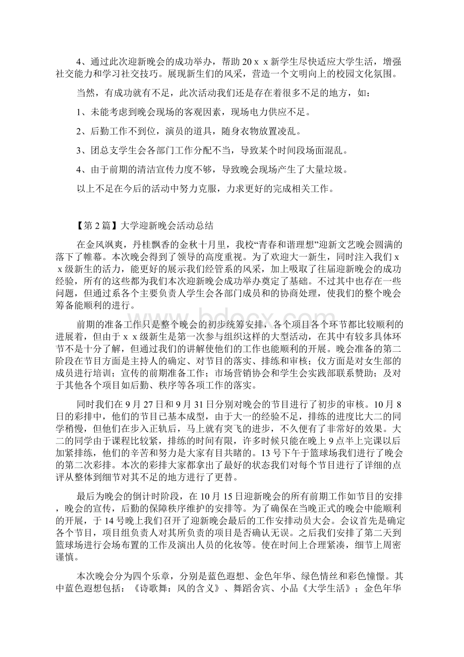 大学迎新晚会活动总结精选5篇.docx_第2页