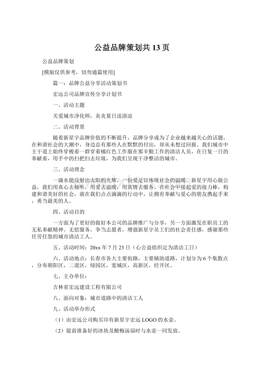 公益品牌策划共13页.docx