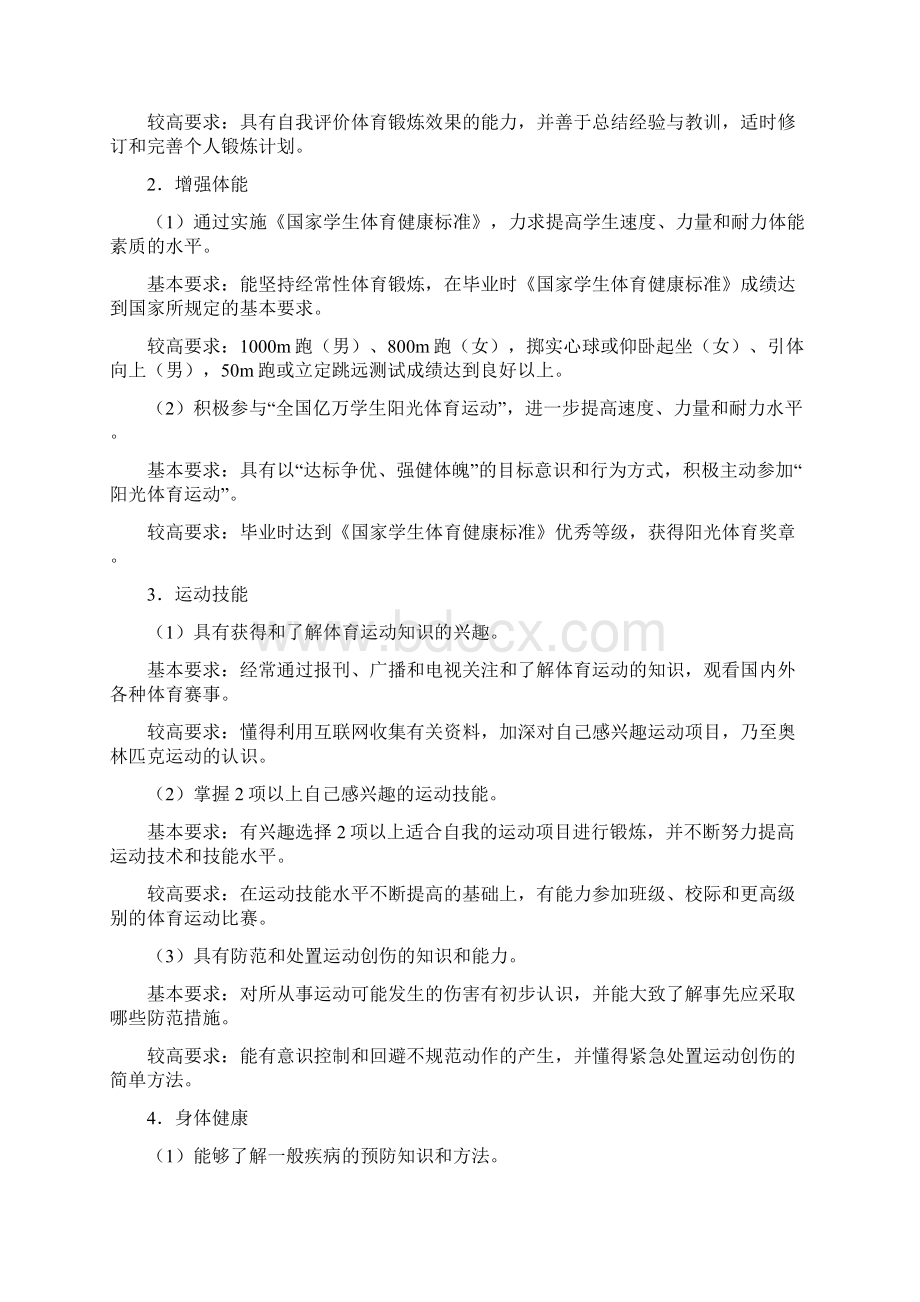 最新中等职业学校体育教学大纲初稿.docx_第3页