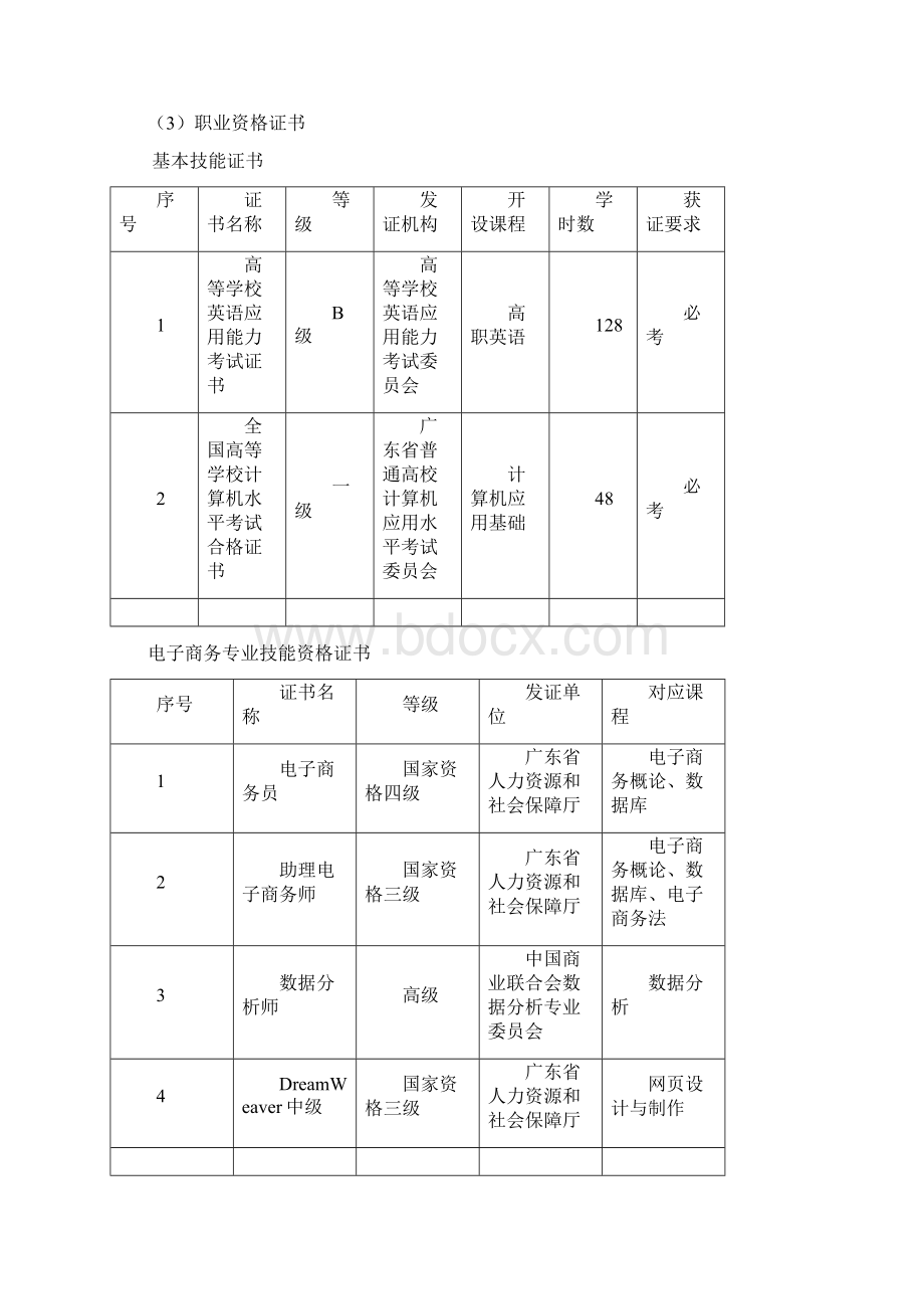 级电子商务专业人才培养方案.docx_第3页