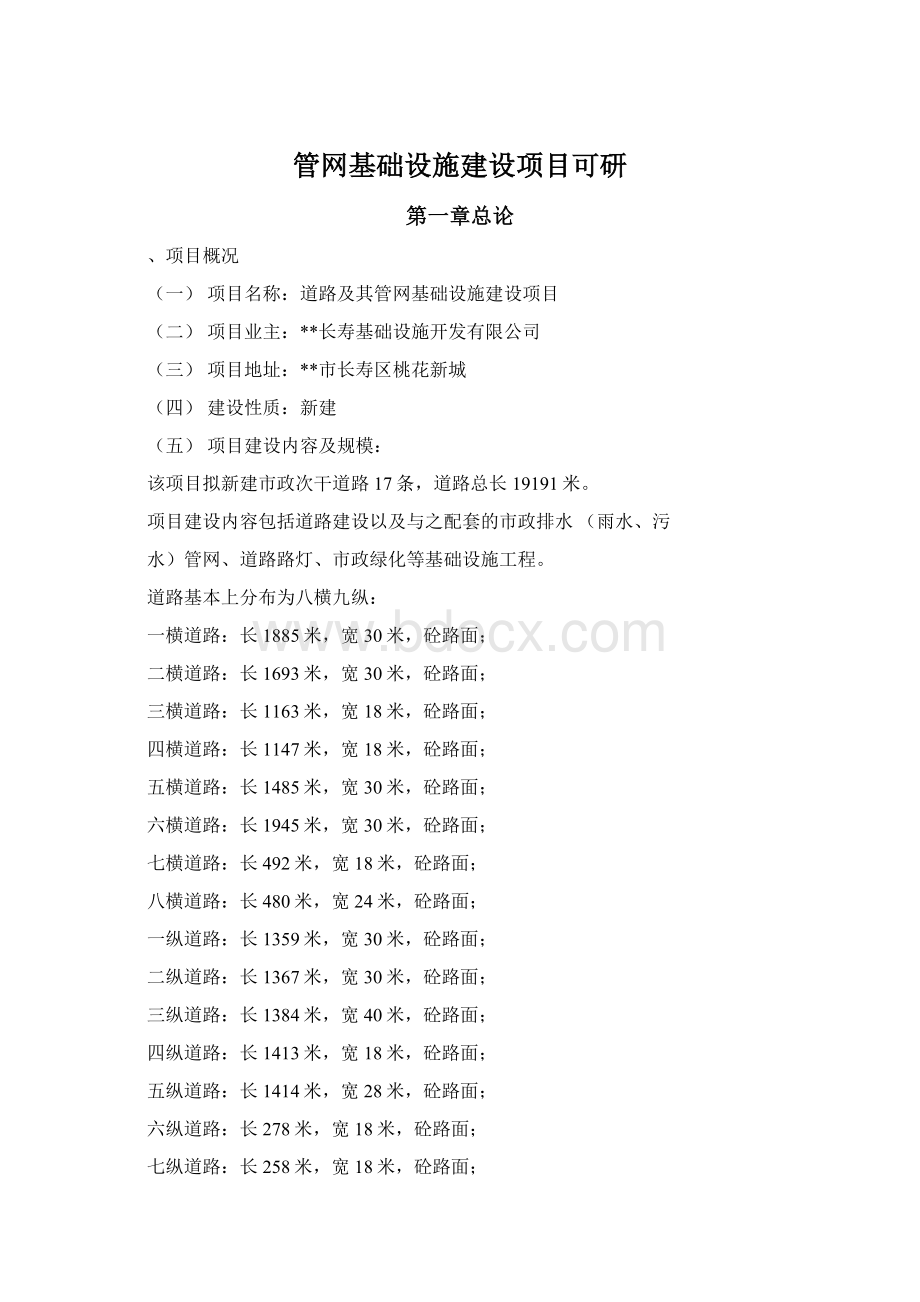 管网基础设施建设项目可研.docx