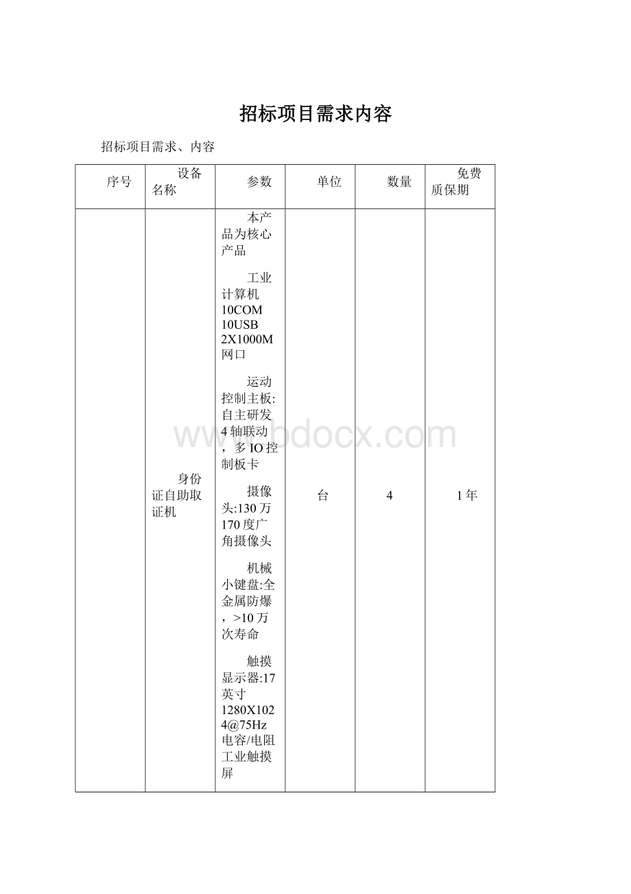 招标项目需求内容Word下载.docx_第1页