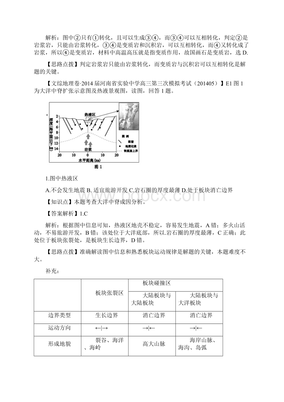 备战高考全国届高中地理试题汇编E单元 地壳运动及变化.docx_第3页