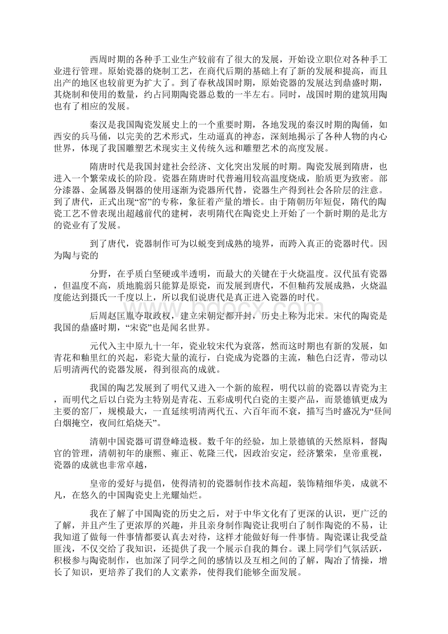 陶瓷艺术鉴赏的学习心得范文.docx_第2页