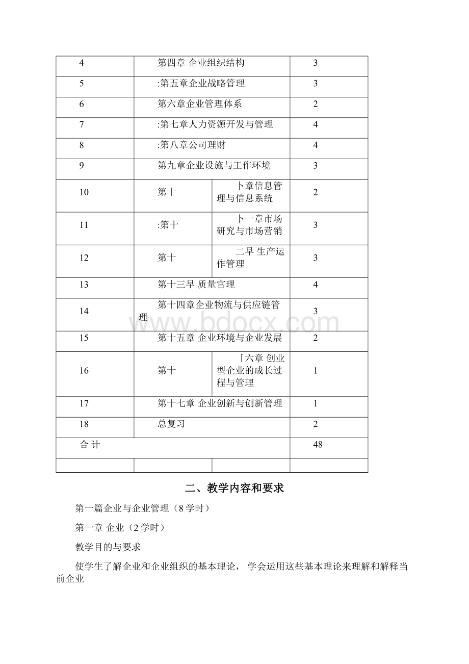 最新《现代企业管理》教学大纲资料Word文档格式.docx_第2页