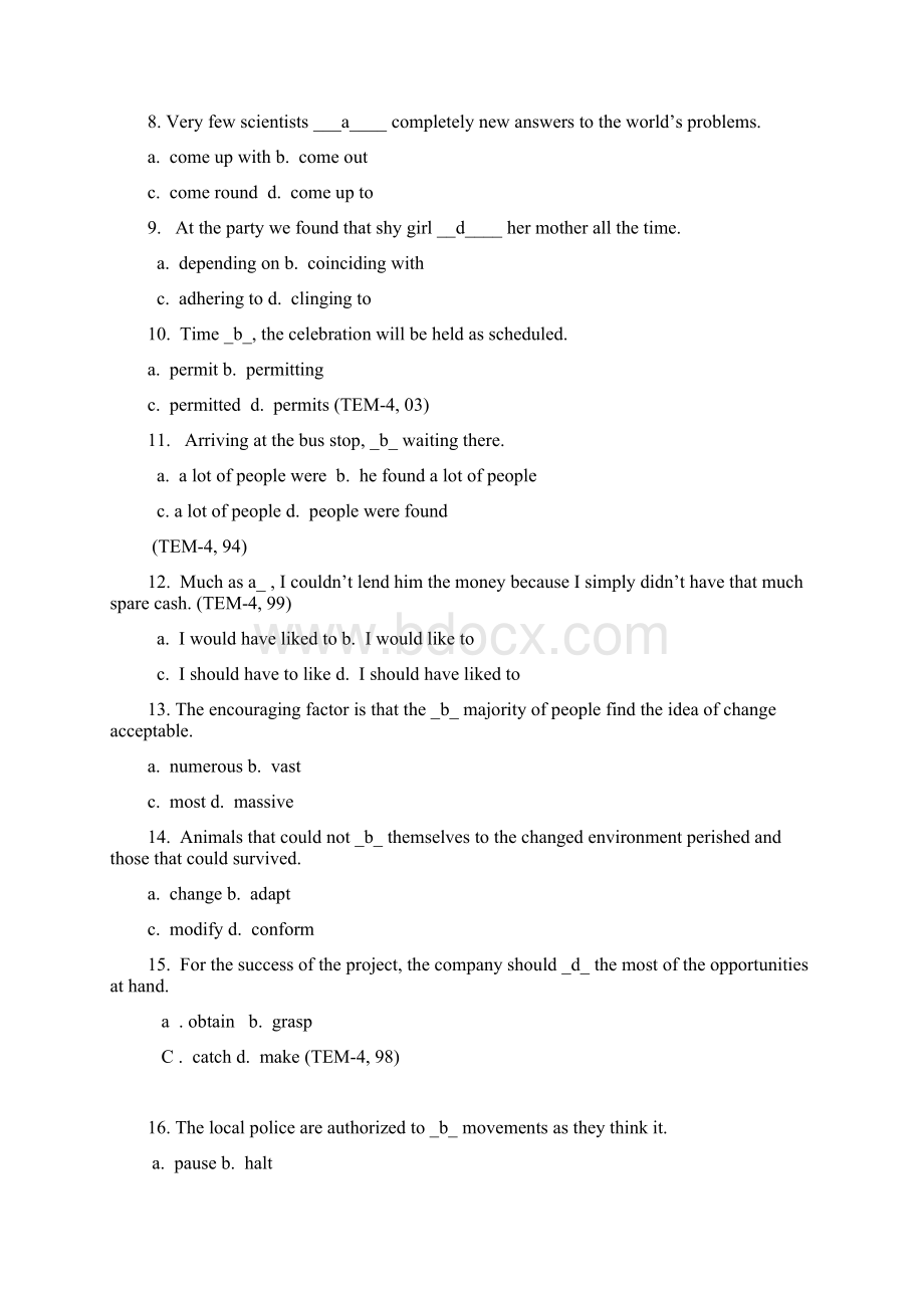 现代大学英语1 Lesson812精读试题.docx_第2页