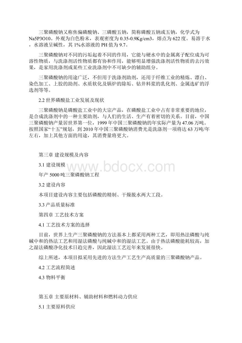 年产5000吨三聚磷酸钠工程可行性研究报告经典版.docx_第2页