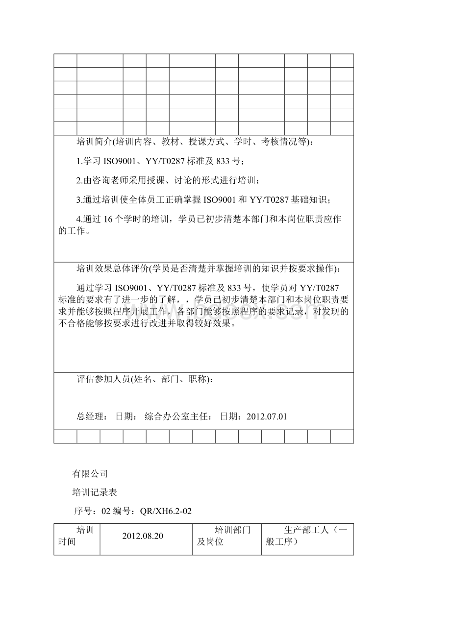 医疗器械培训记录15个.docx_第2页