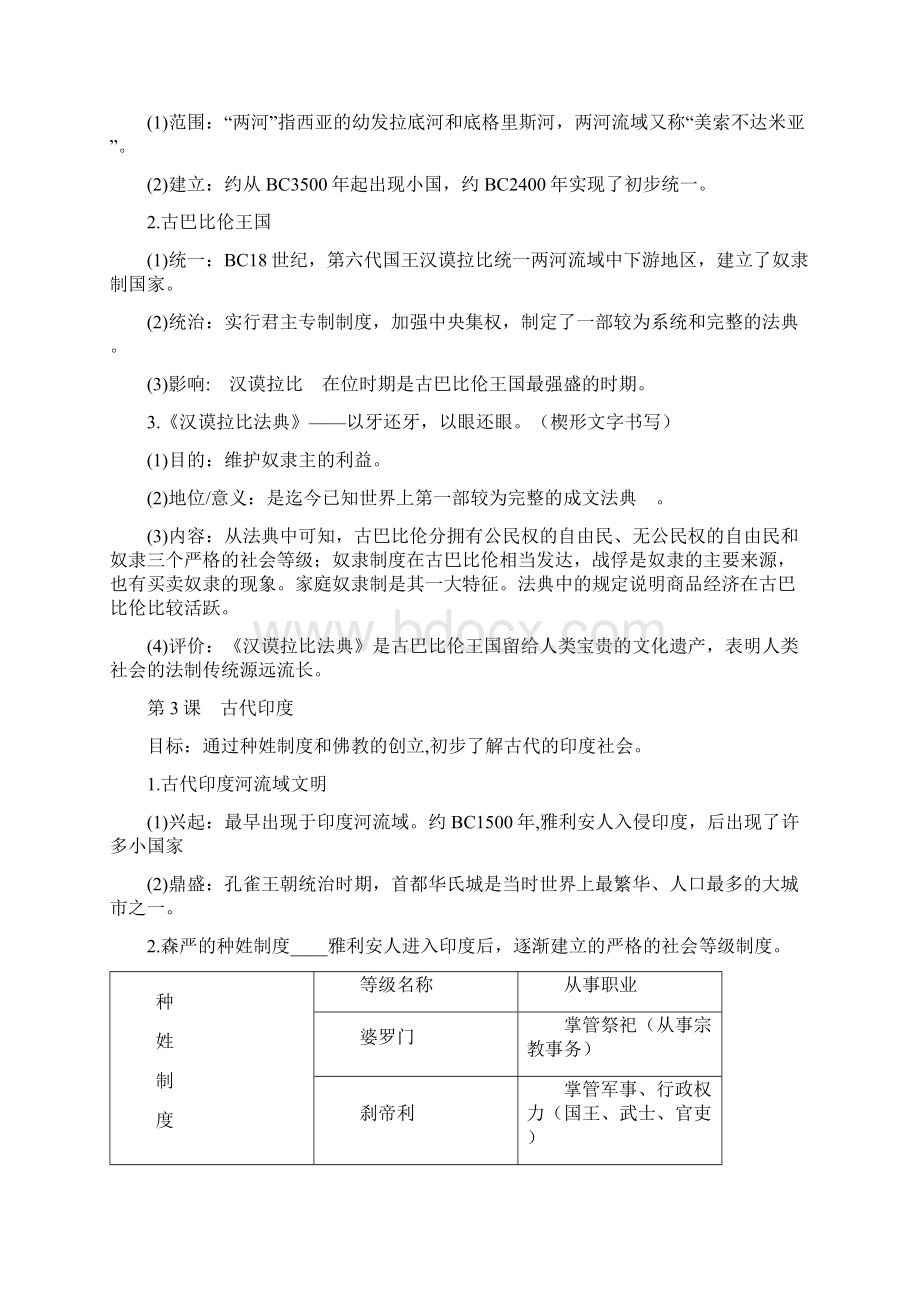 部编人教版九年级历史上册第一至四单元复习提纲.docx_第2页