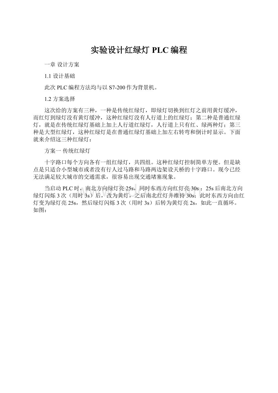 实验设计红绿灯PLC编程Word文档下载推荐.docx