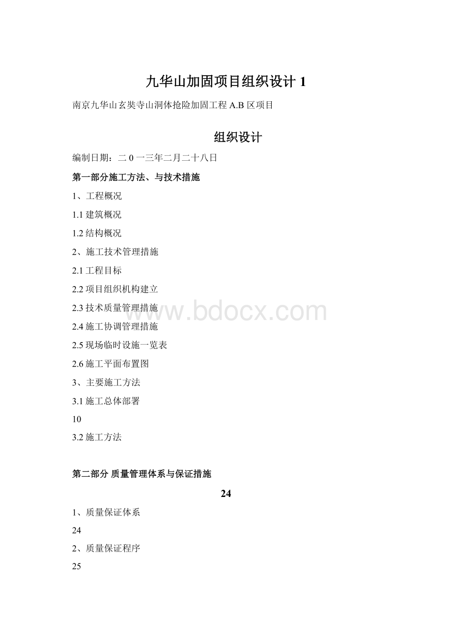 九华山加固项目组织设计1.docx