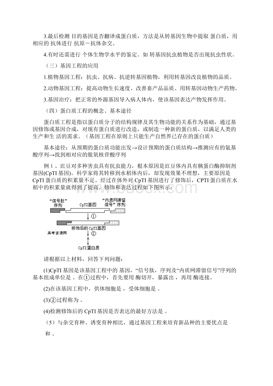 高考生物二轮复习 11《基因工程和蛋白质工程》教案 中图版选修3.docx_第3页