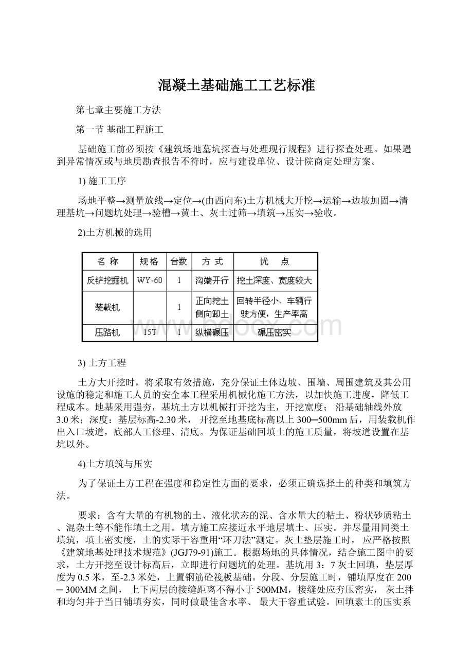 混凝土基础施工工艺标准.docx