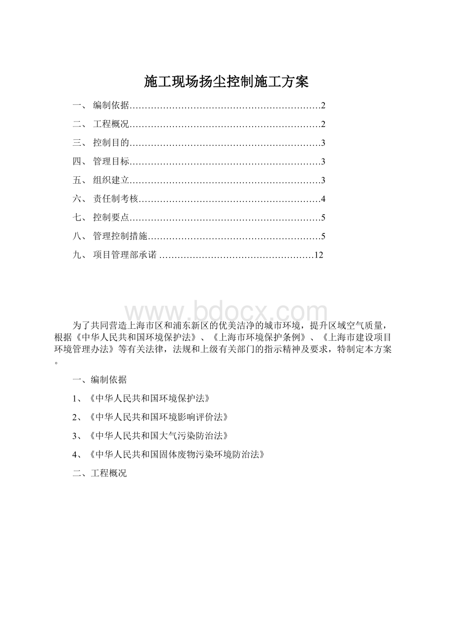 施工现场扬尘控制施工方案文档格式.docx