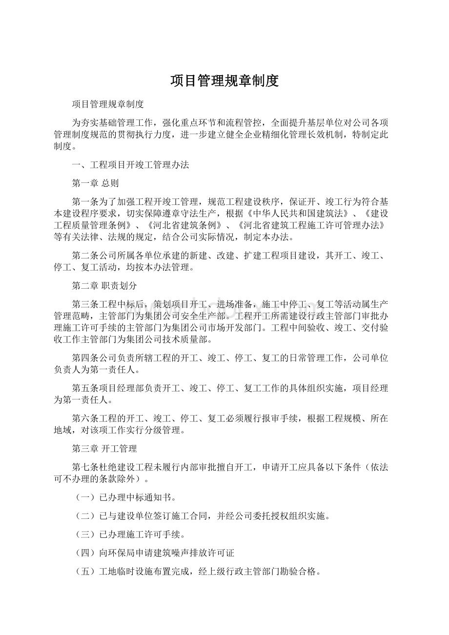 项目管理规章制度Word下载.docx